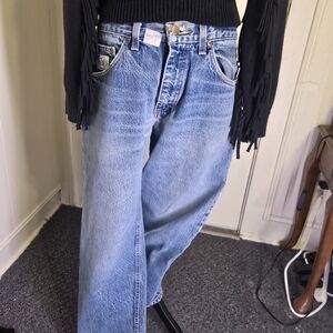 Vintage Diamond Gusset Classic Blue Women's Jeans